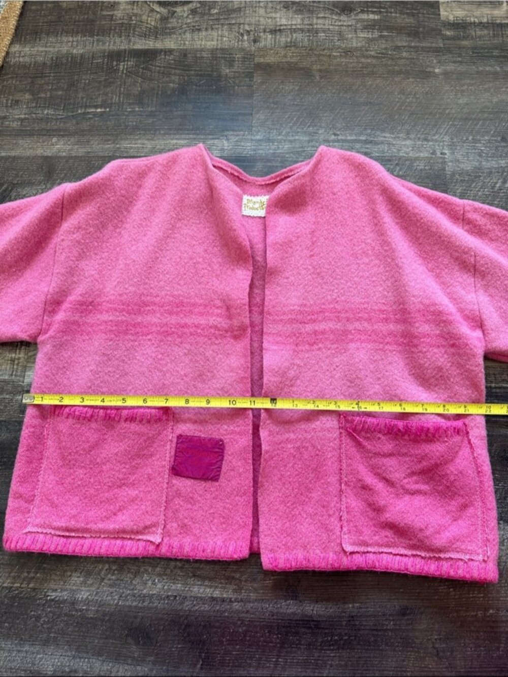 Pink Open Front Wool Jacket - Picture 7 of 7